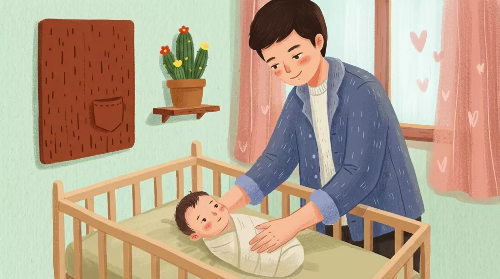 Father comforting baby in crib 202606291013 - I thought I was doing something wrong.