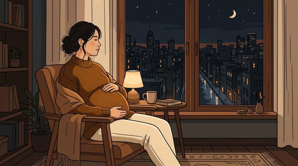 Pregnant woman by window 202606121041 - Nobody tells you that the third trimester is less about preparing for the baby and more about surviving your own body.