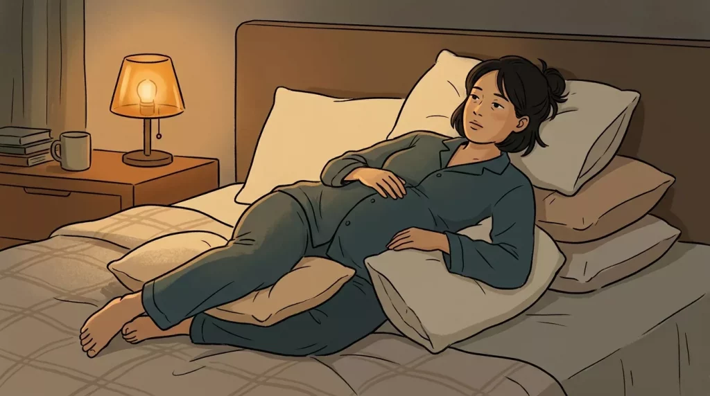 Pregnant woman lying in bed 202606121041 - Nobody tells you that the third trimester is less about preparing for the baby and more about surviving your own body.