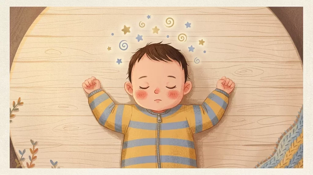 Sleeping baby with floating shapes 202606291013 - I thought I was doing something wrong.
