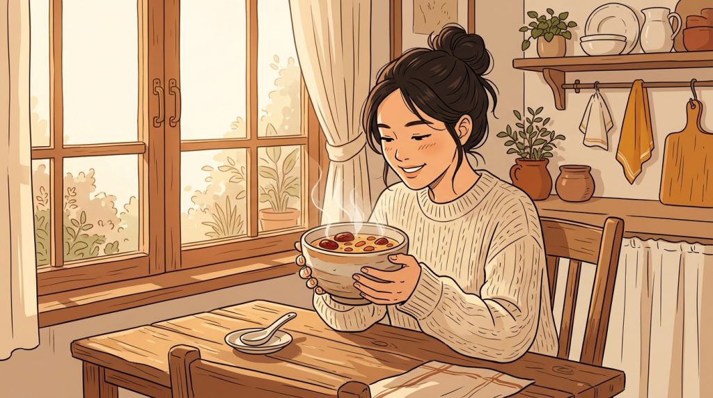 Woman holding steaming soup bowl 202606040948 - If you grew up in Southeast Asia, you already know that pregnancy comes with opinions.