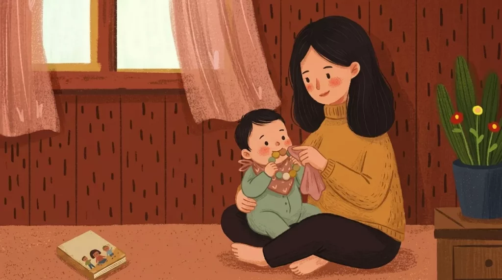 Baby sitting mothers lap 202607010930 - Somewhere around the four-month mark, you start to notice it.