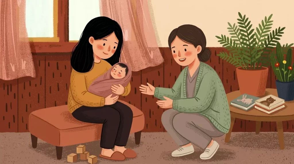 Mother holding baby with doctor 202607010930 - Somewhere around the four-month mark, you start to notice it.