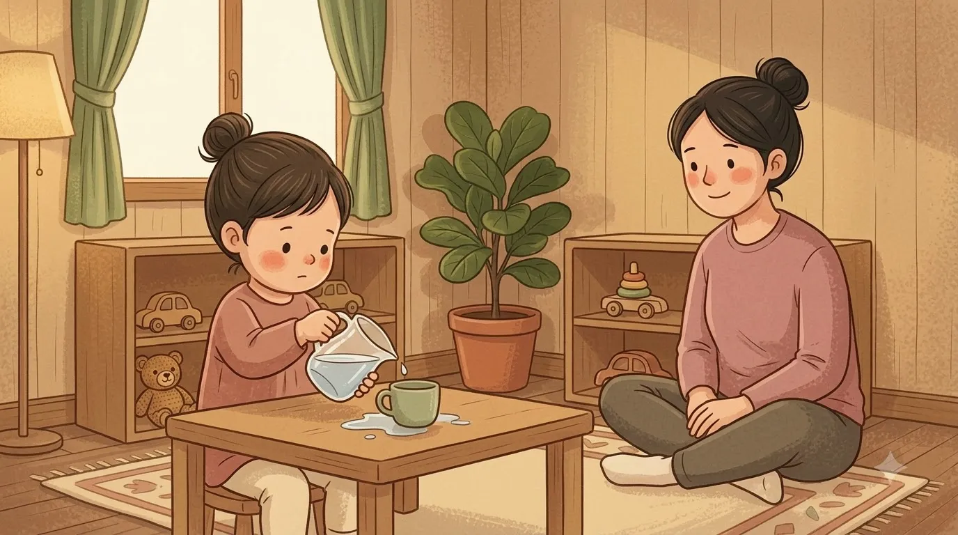 Girl pouring water into cup 20261005091057 - It was a snail that finally stopped me.